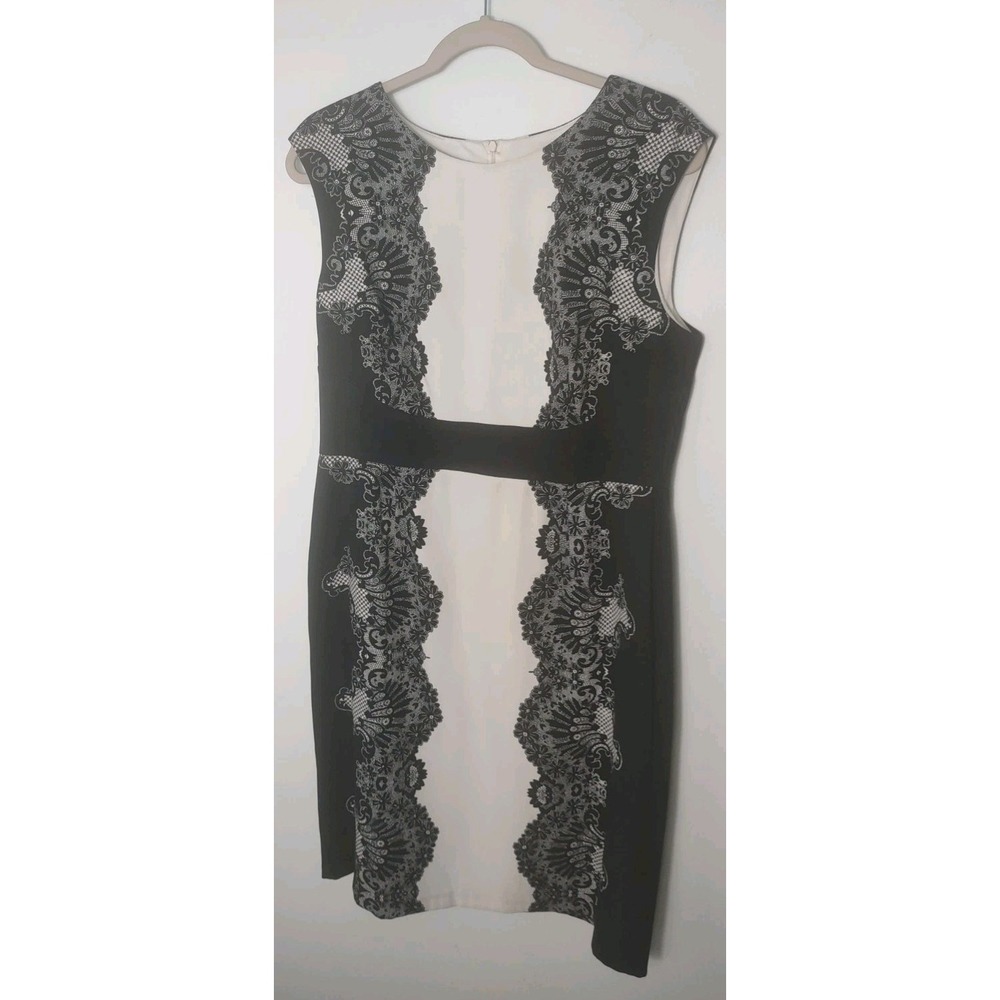 Classy Cocktail Wedding Shower Romantic‎ Women's Black/White Lace Print Dress 14